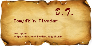 Domján Tivadar névjegykártya