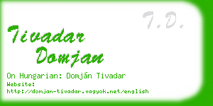 tivadar domjan business card