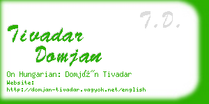 tivadar domjan business card